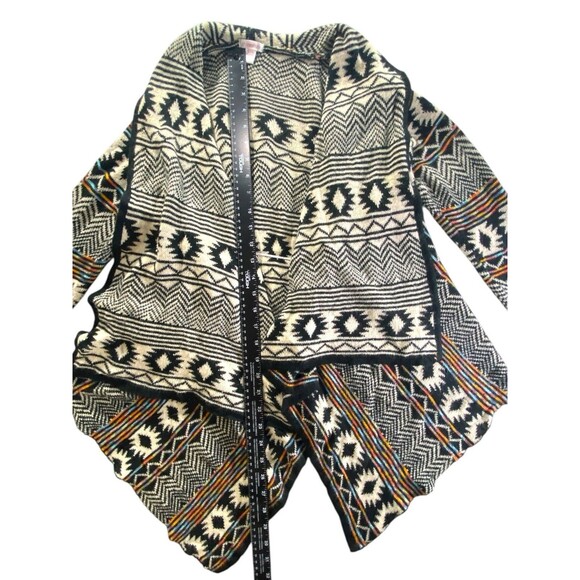 Xhilaration Open Front Aztec Sweater Waterfall Cardigan Tribal Size XL/XXL - Picture 5 of 11